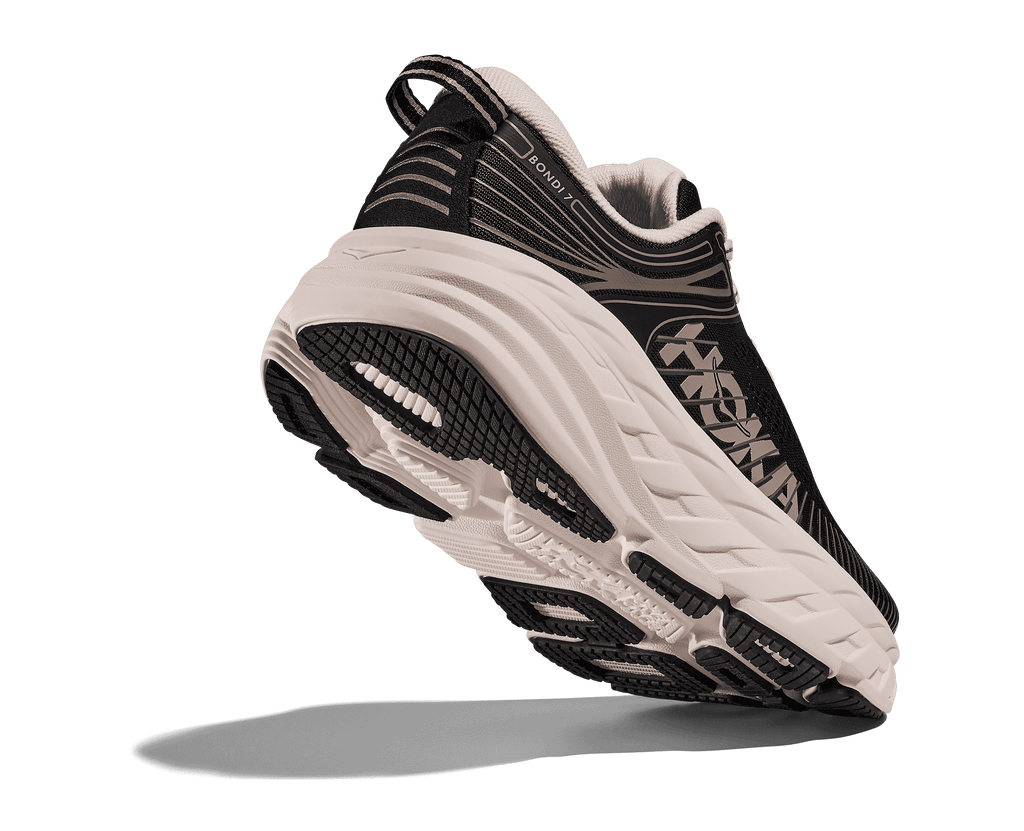 HOKA Women's Bondi 7 - BLACK / ROSE CREAM