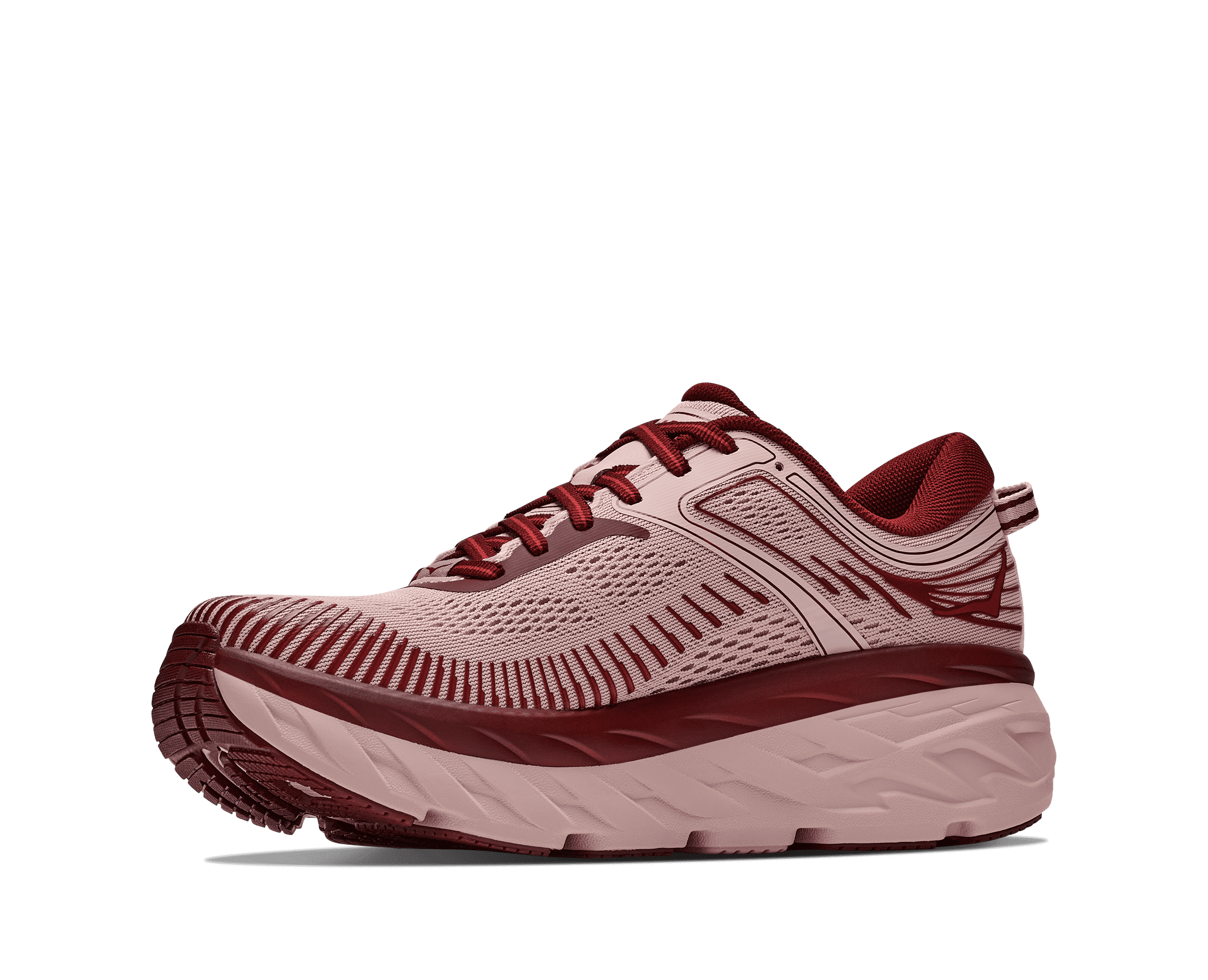 HOKA Women's Bondi 7 - PINK OPAL / VARSITY BURGUNDY