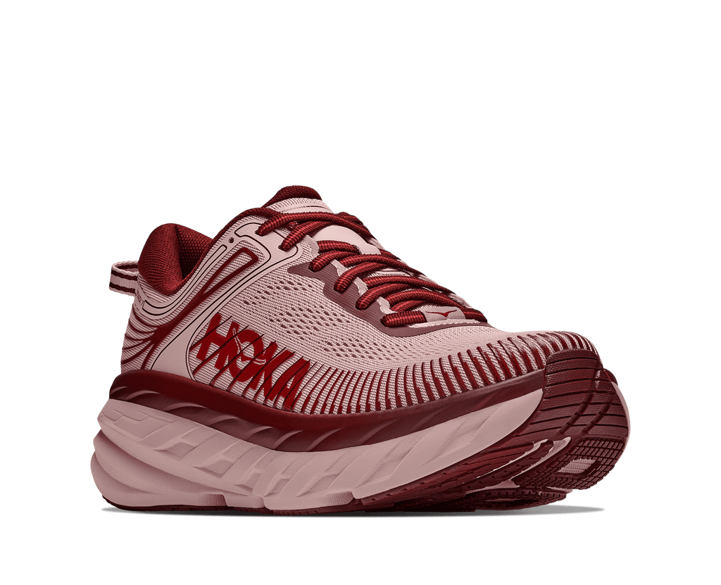 HOKA Women's Bondi 7 - PINK OPAL / VARSITY BURGUNDY