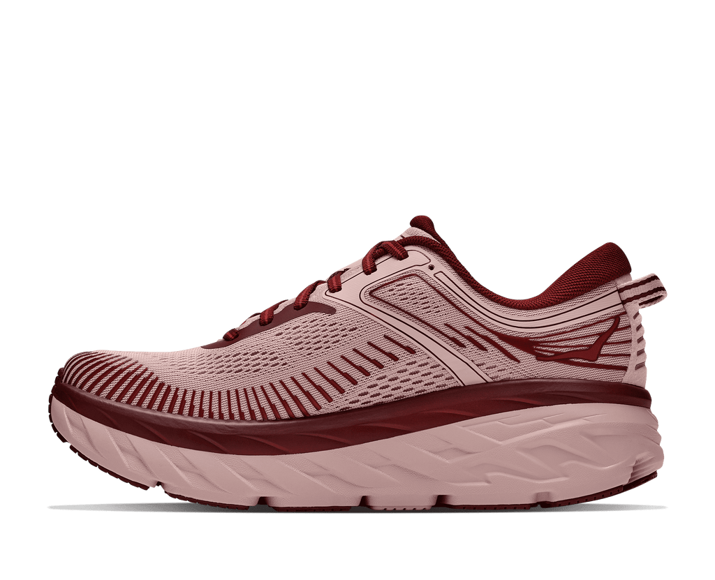 HOKA Women's Bondi 7 - PINK OPAL / VARSITY BURGUNDY