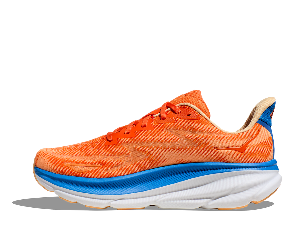 Hoka Mens Clifton 9 Wide - Vibrant Orange/Impala (1132210-VOIM)