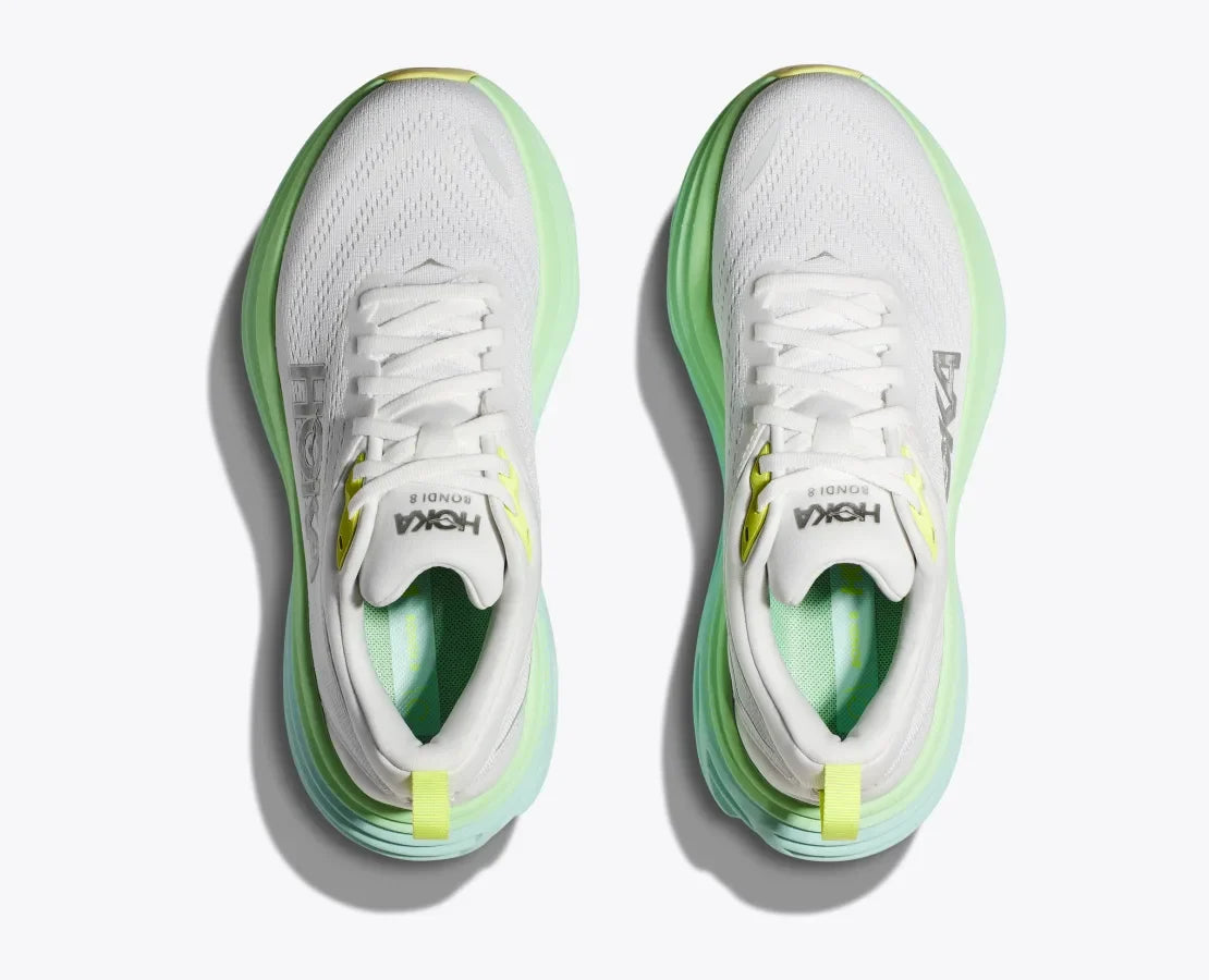 Hoka Womens Bondi 8- Blanc de Blanc/Sunlit Ocean (1127952-BDBSO)