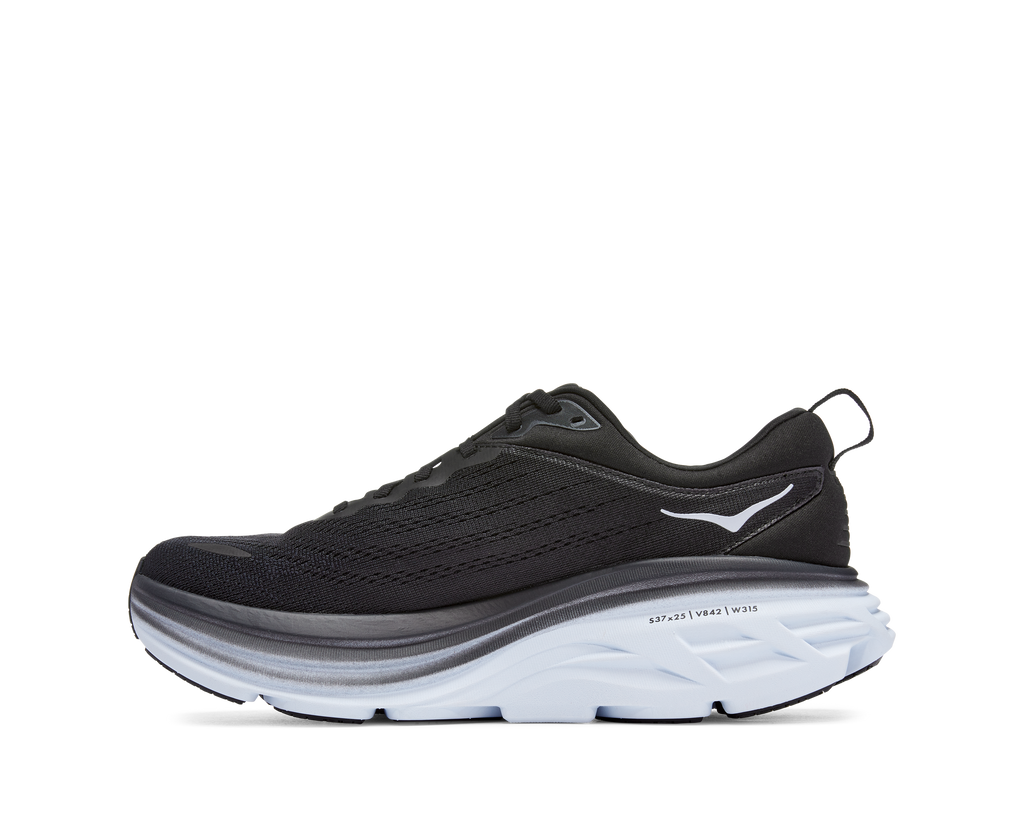 Hoka Mens Bondi 8 - Black/White (1123202-BWHT)