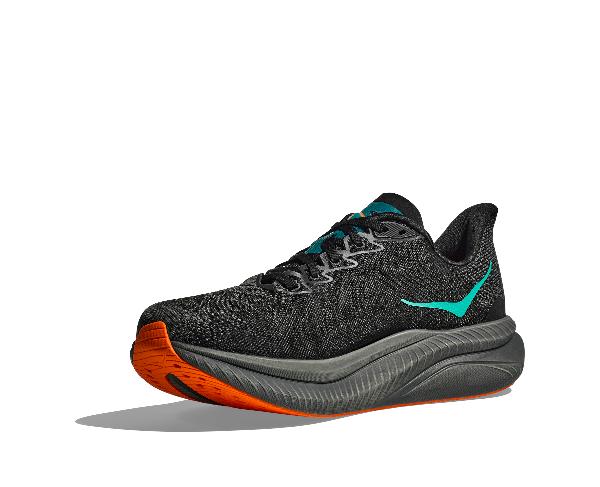 HOKA Men's Mach 6 - BLACK / ELECTRIC TANGERINE