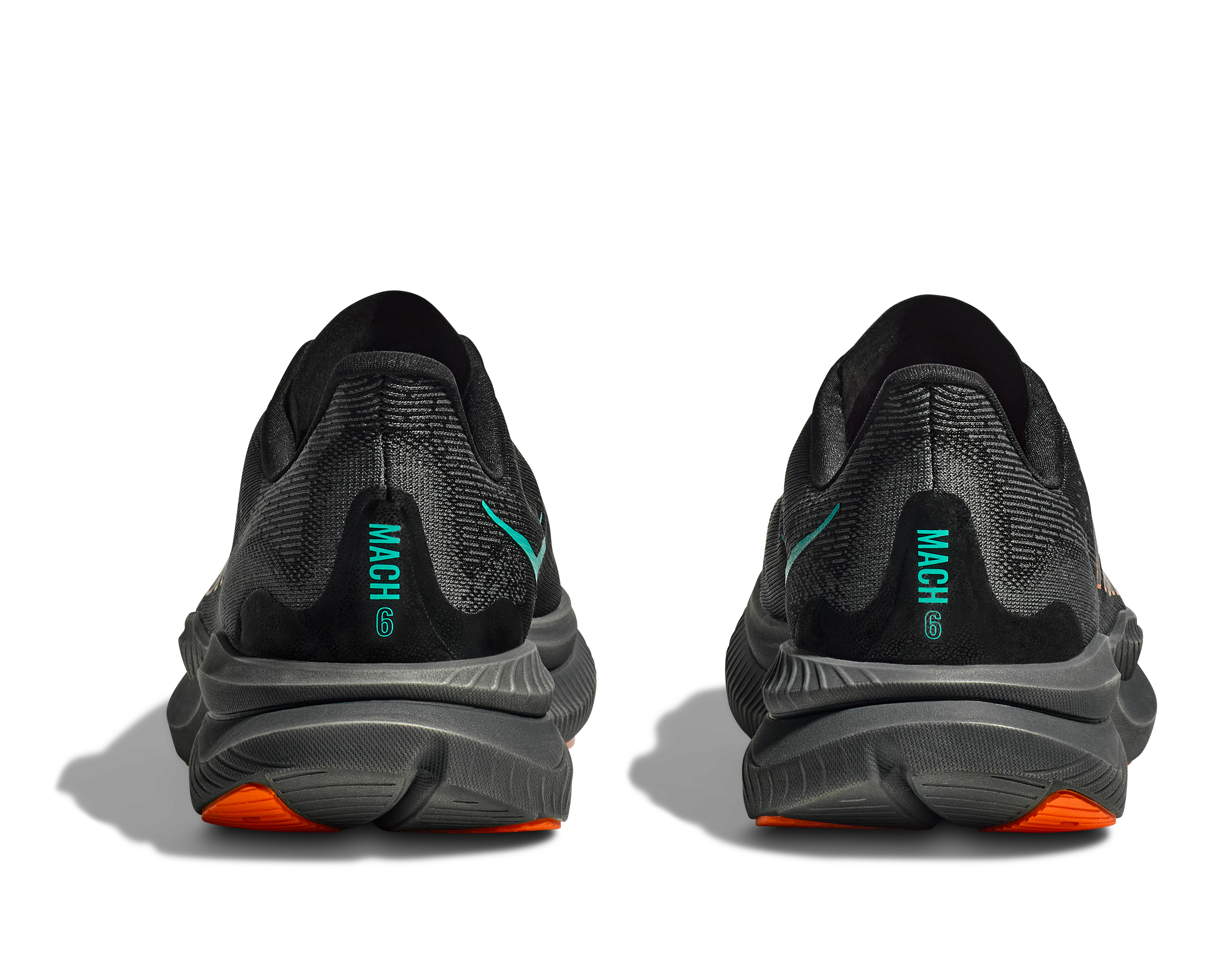 HOKA Men's Mach 6 - BLACK / ELECTRIC TANGERINE