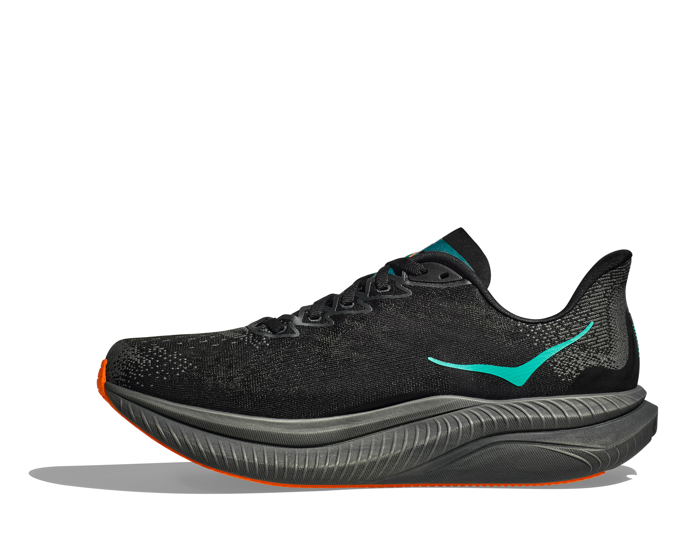 HOKA Men's Mach 6 - BLACK / ELECTRIC TANGERINE