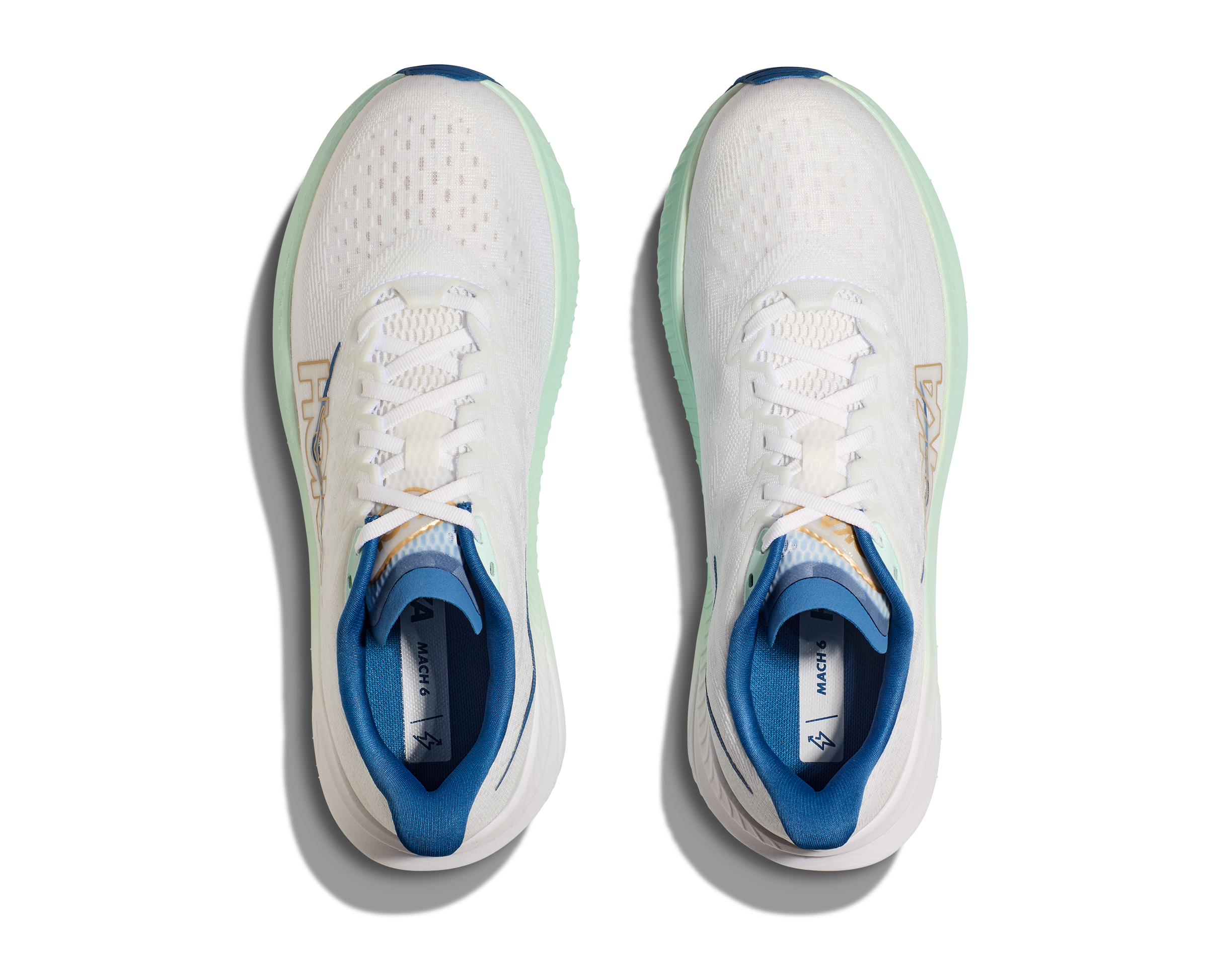 HOKA Men's Mach 6 - FROST / GOLD (Wide)