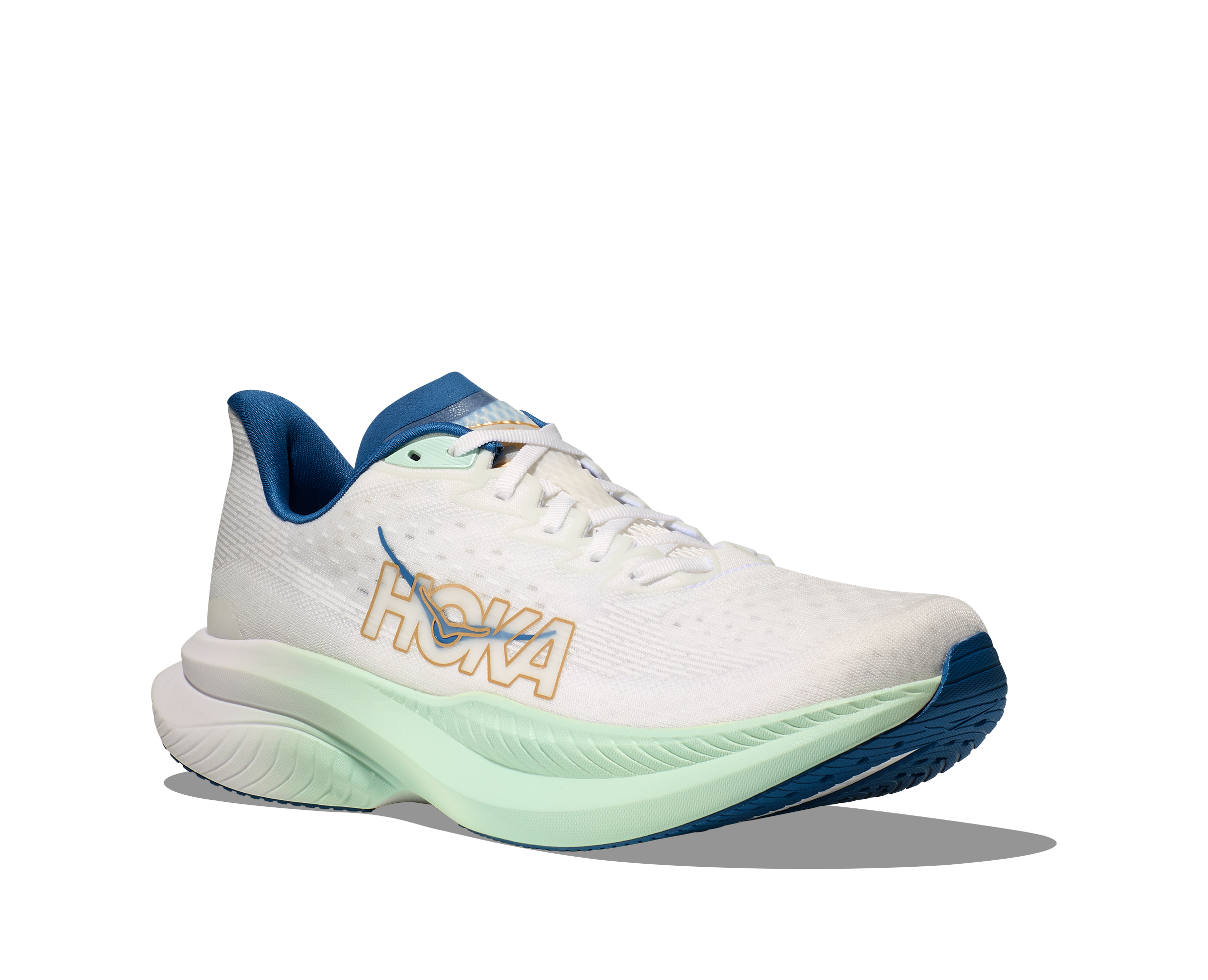 HOKA Men's Mach 6 - FROST / GOLD (Wide)