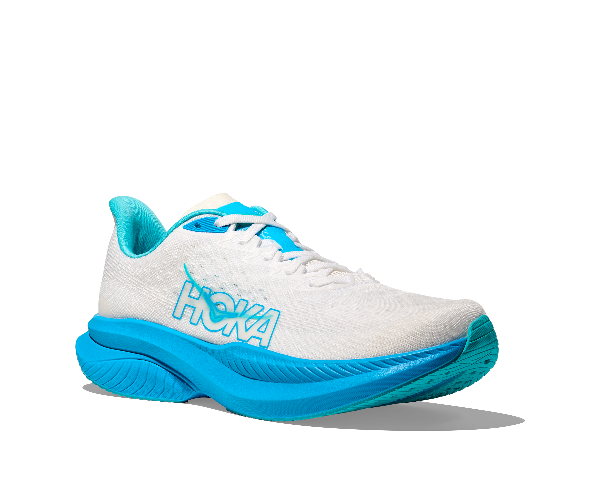 HOKA Men's Mach 6 - WHITE / SKYWARD BLUE