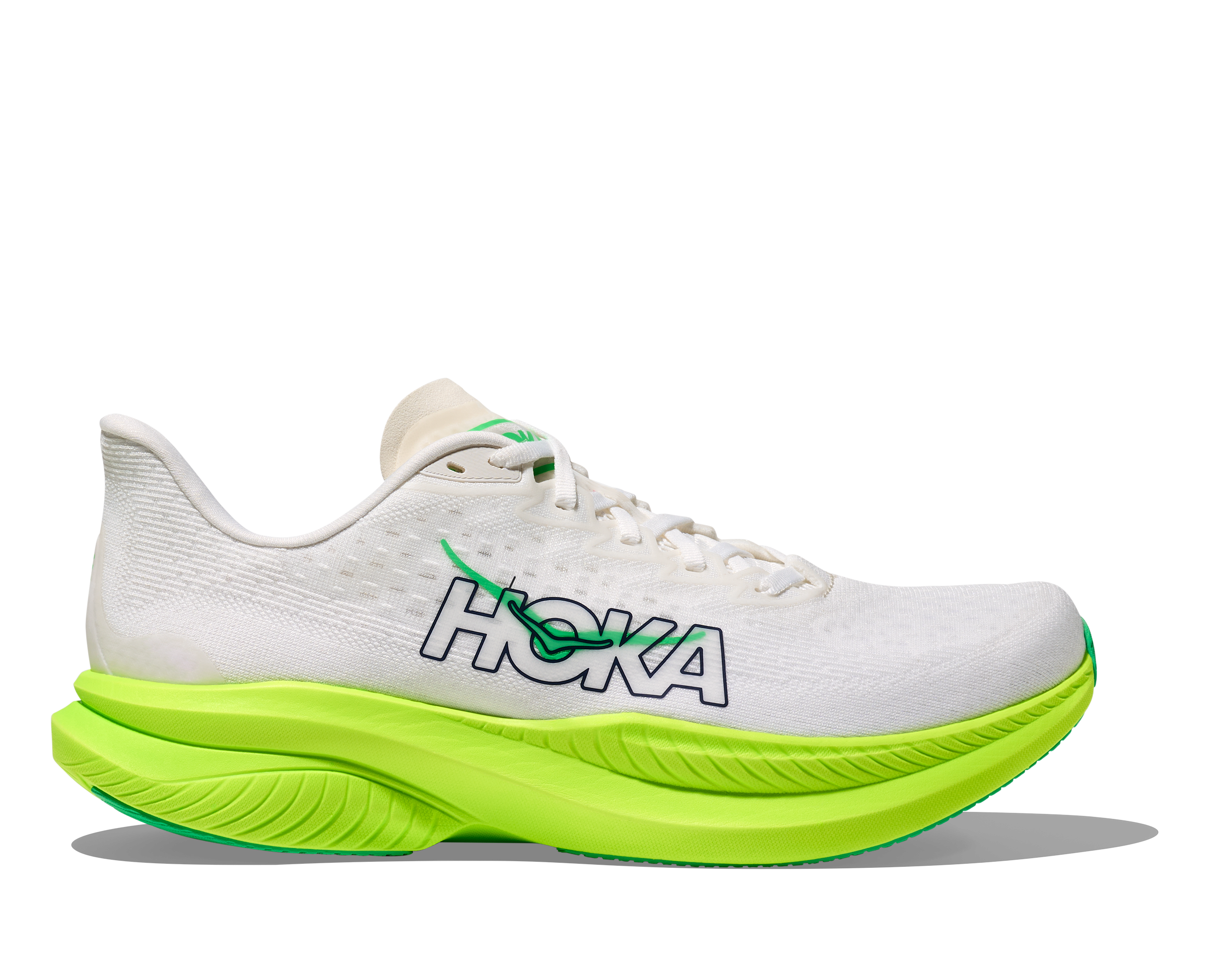 HOKA Men's Mach 6 - WHITE / NEON LIME