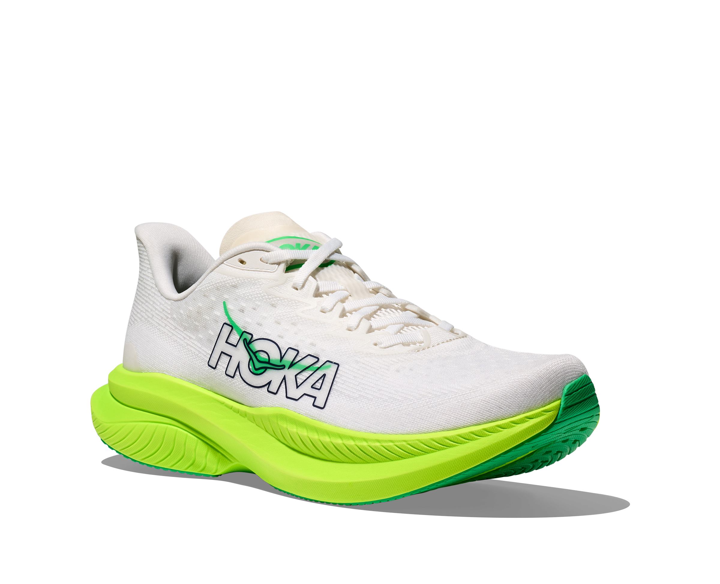 HOKA Men's Mach 6 - WHITE / NEON LIME