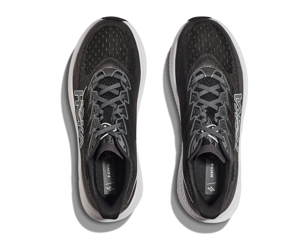 HOKA Women's Mach 6 - BLACK / WHITE