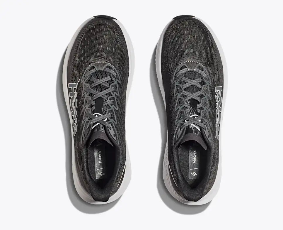 HOKA Women's Mach 6 - BLACK / WHITE (Wide)