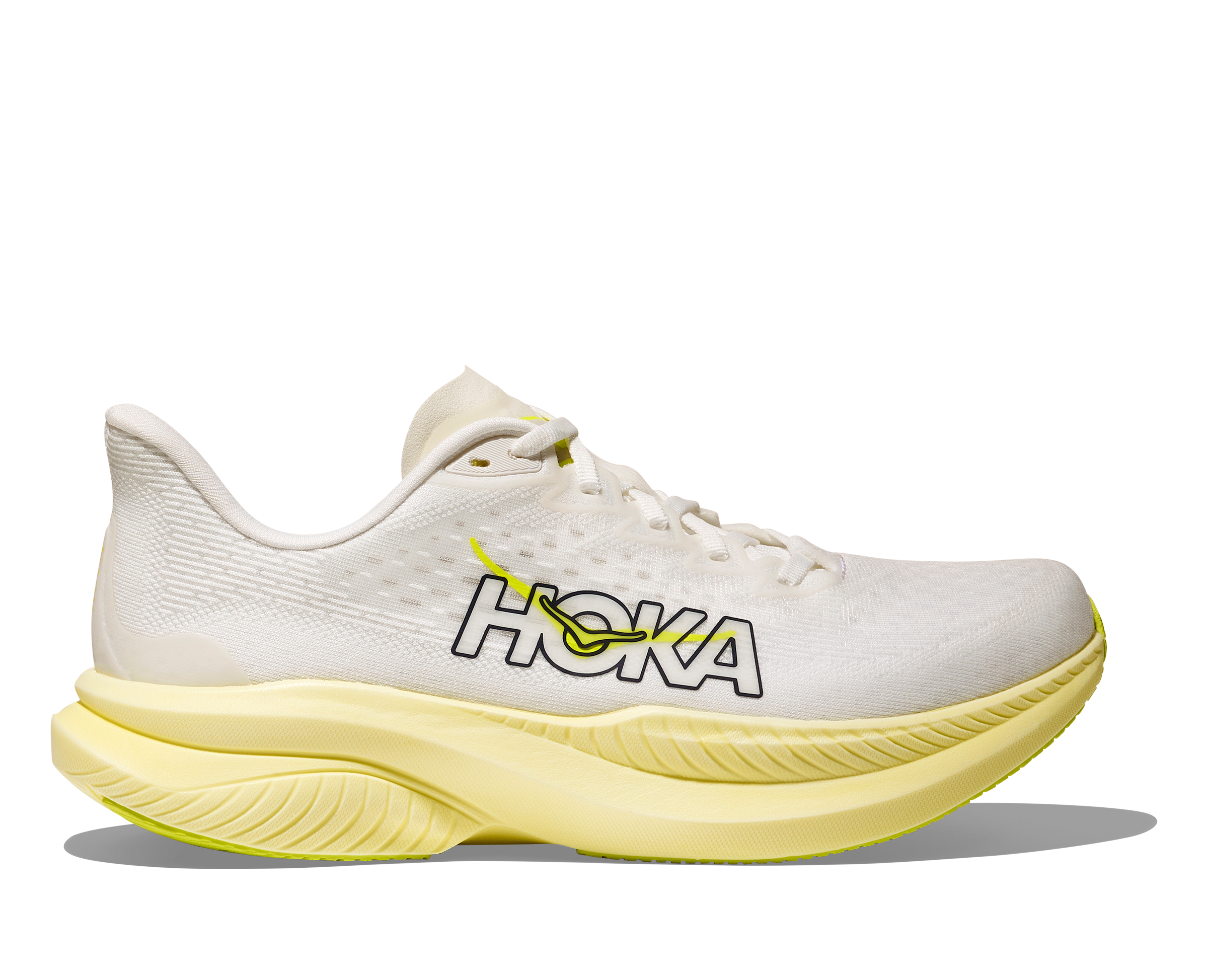 HOKA Women's Mach 6 - WHITE / NEON HOKA CITRUS
