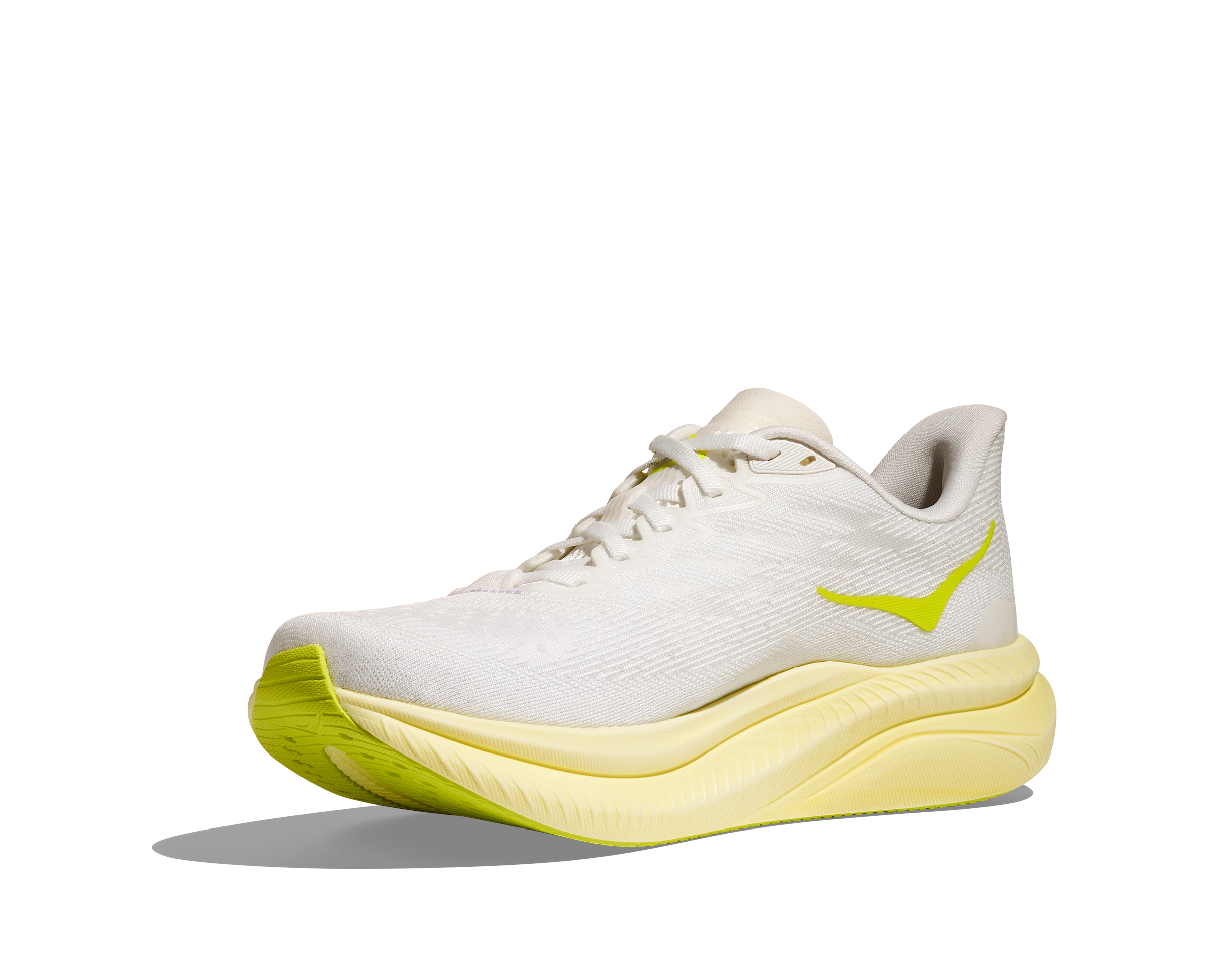 HOKA Women's Mach 6 - WHITE / NEON HOKA CITRUS