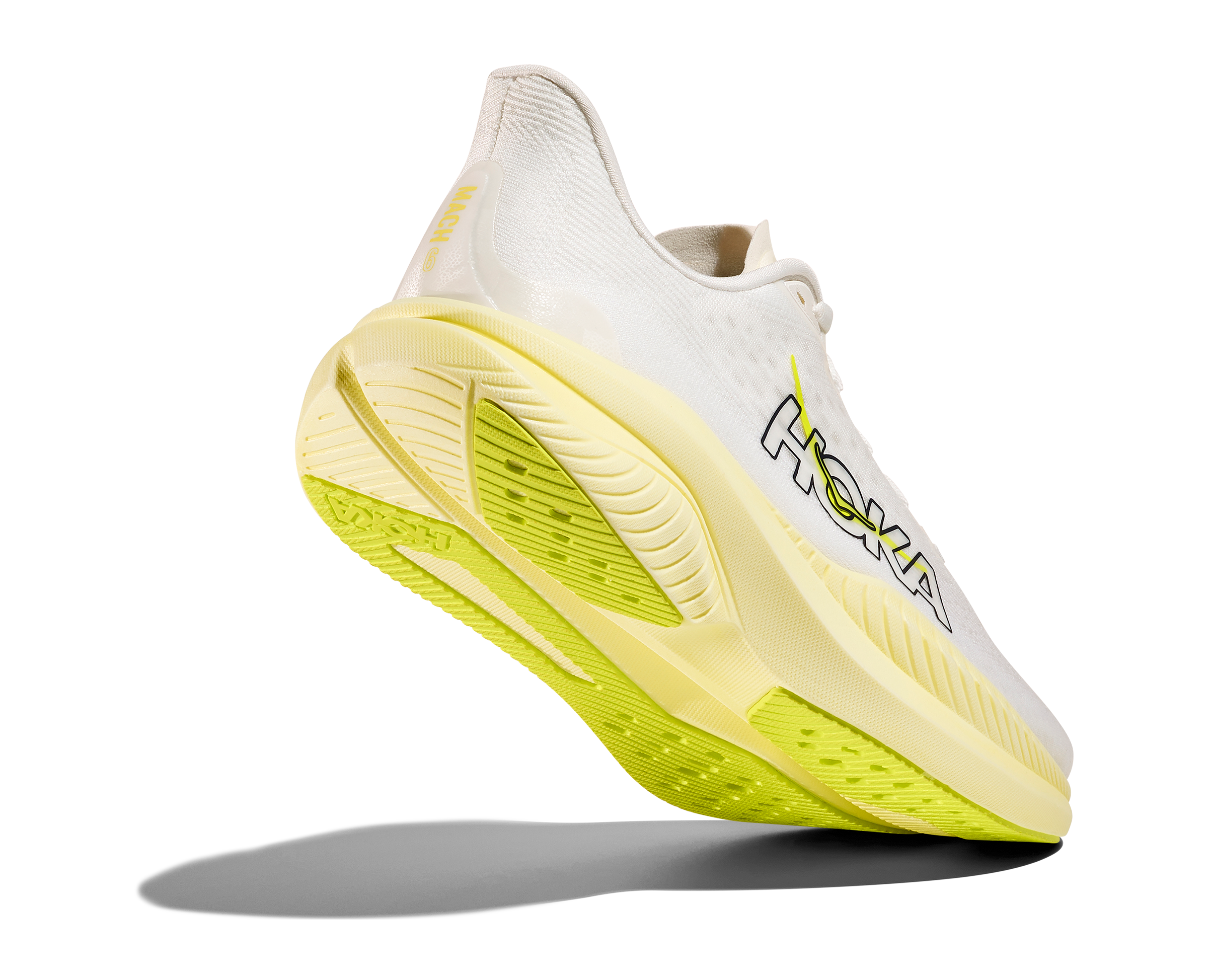 HOKA Women's Mach 6 - WHITE / NEON HOKA CITRUS
