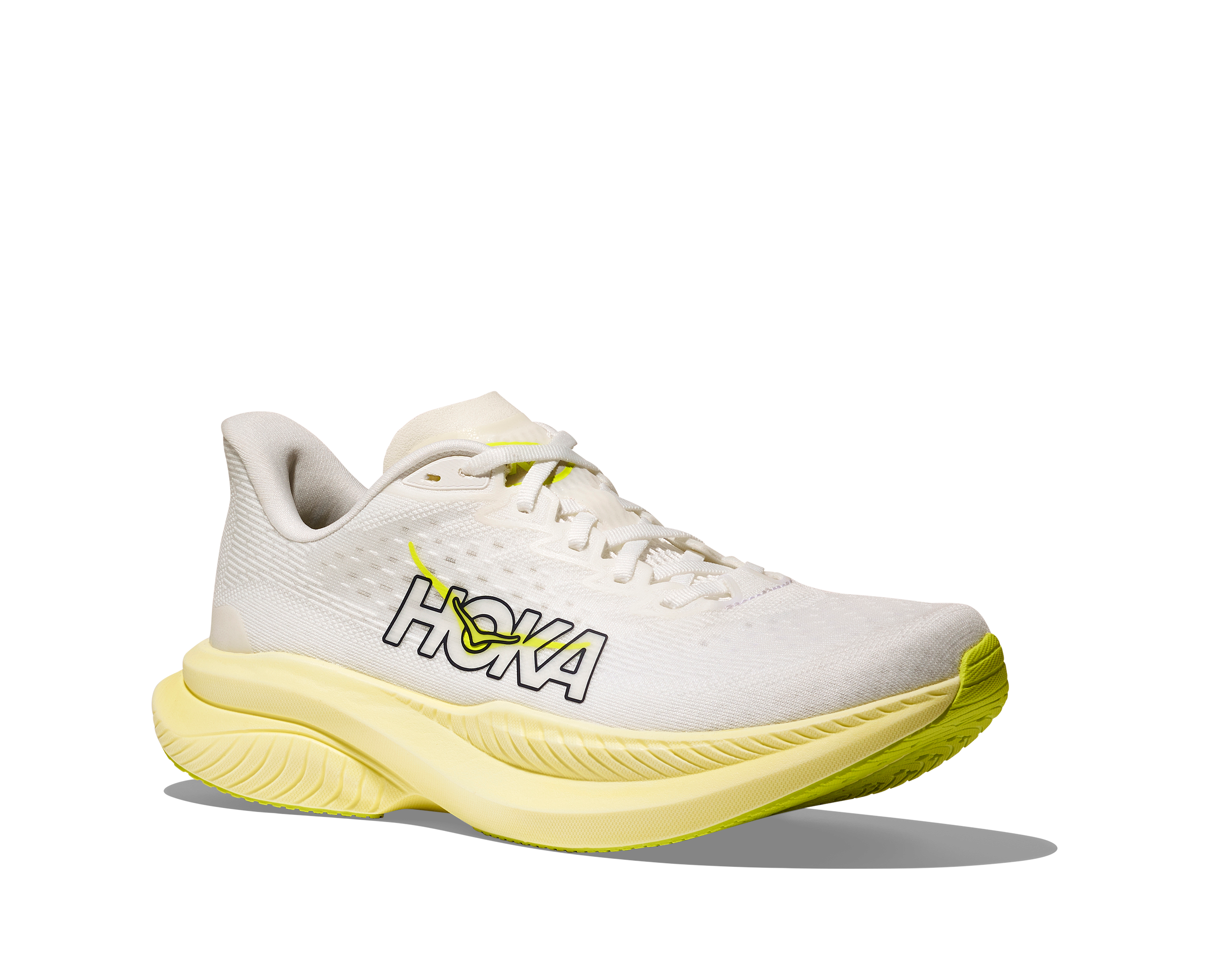 HOKA Women's Mach 6 - WHITE / NEON HOKA CITRUS