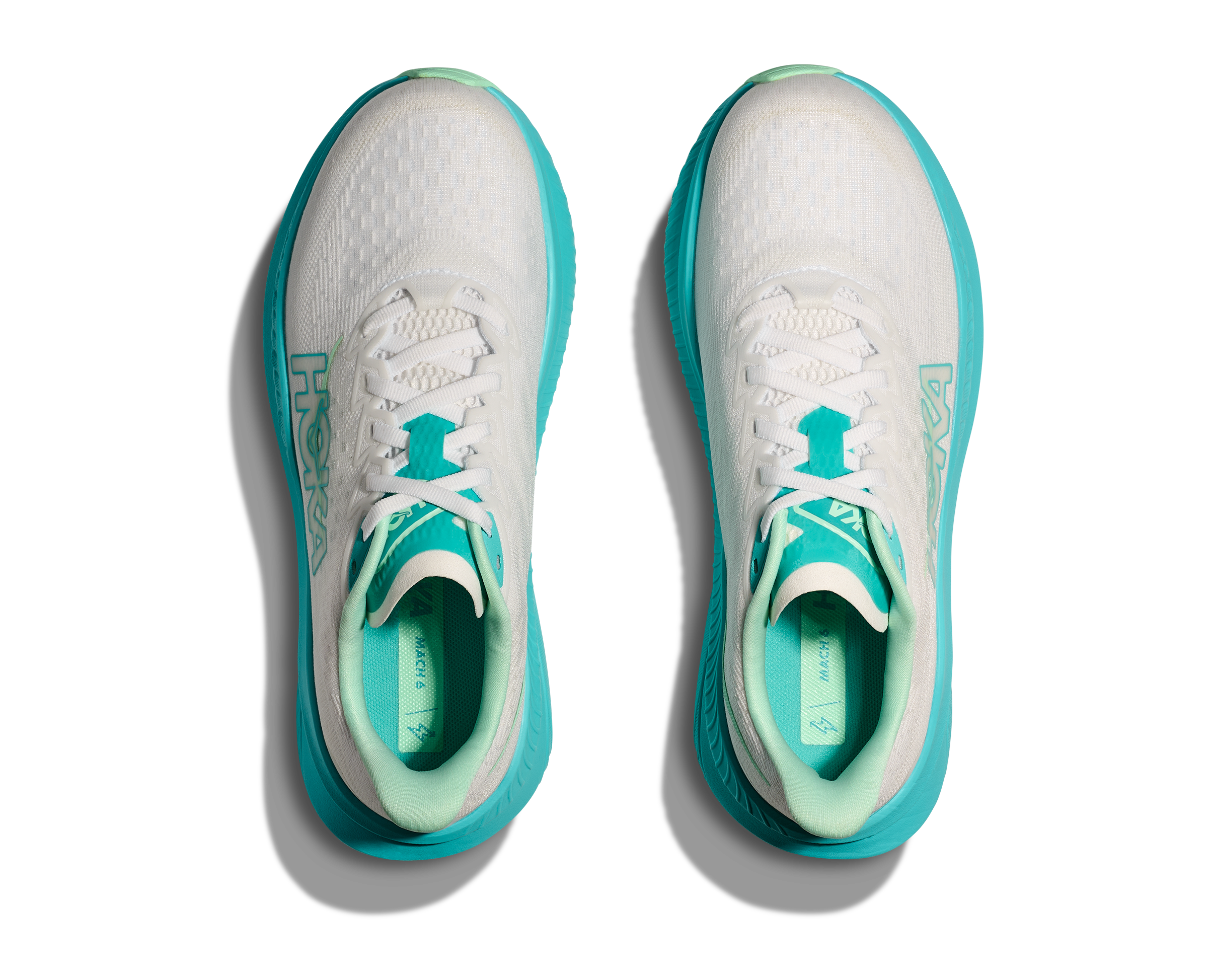 HOKA Women's Mach 6 - WHITE / CIELO BLUE
