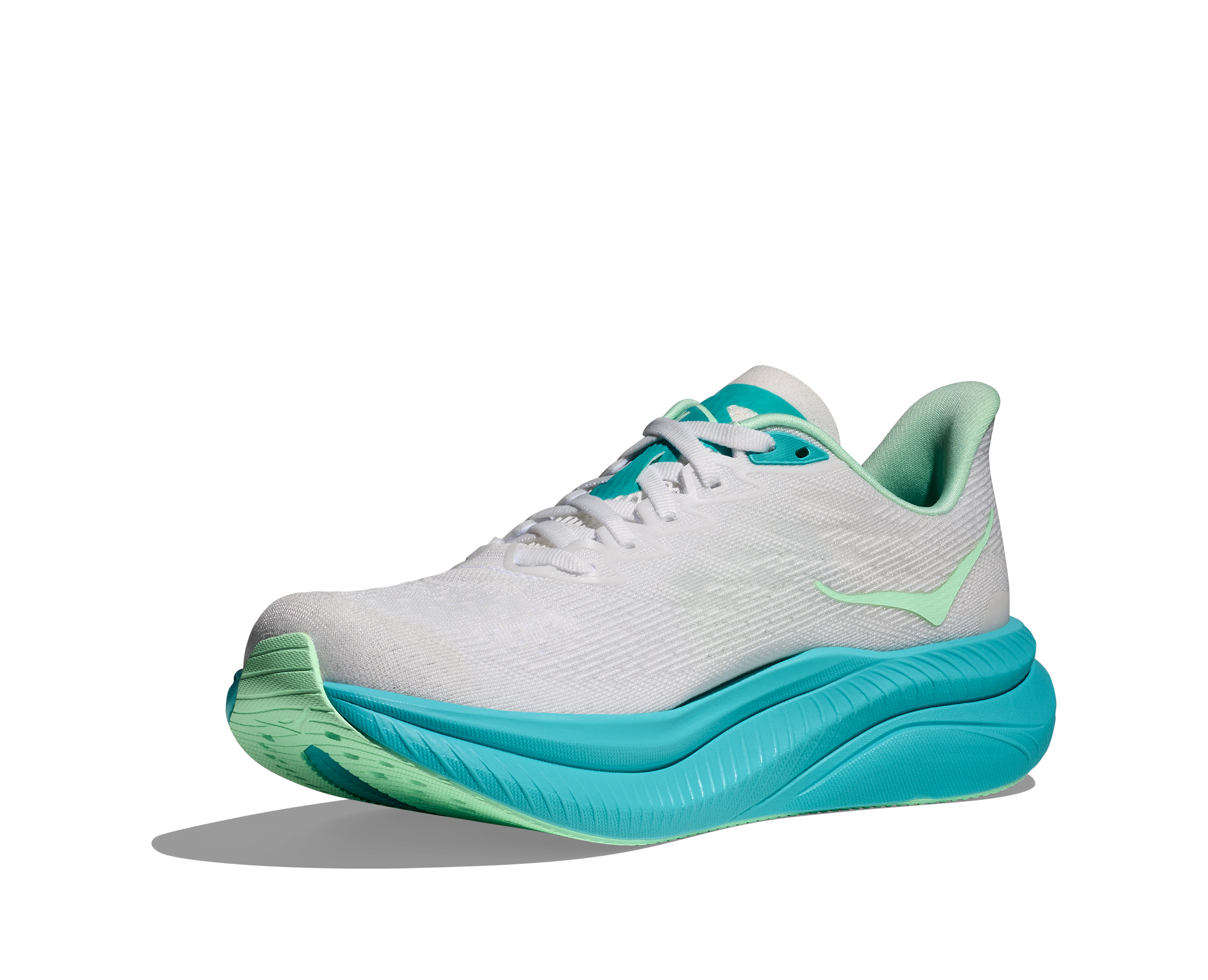 HOKA Women's Mach 6 - WHITE / CIELO BLUE