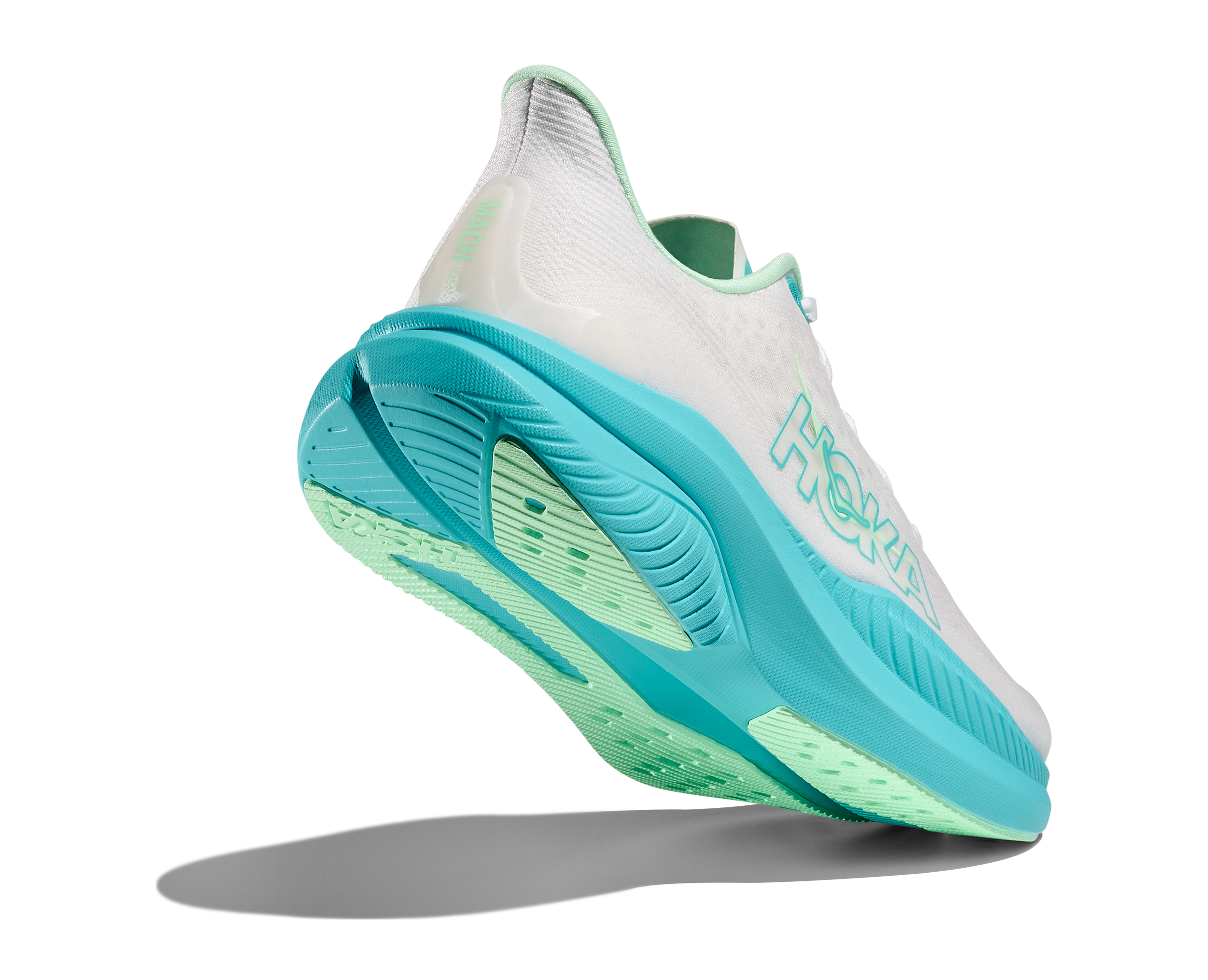 HOKA Women's Mach 6 - WHITE / CIELO BLUE