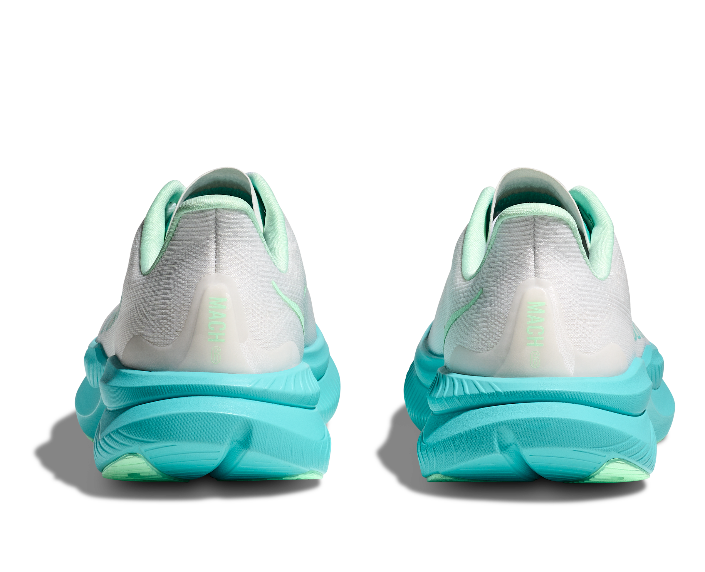HOKA Women's Mach 6 - WHITE / CIELO BLUE