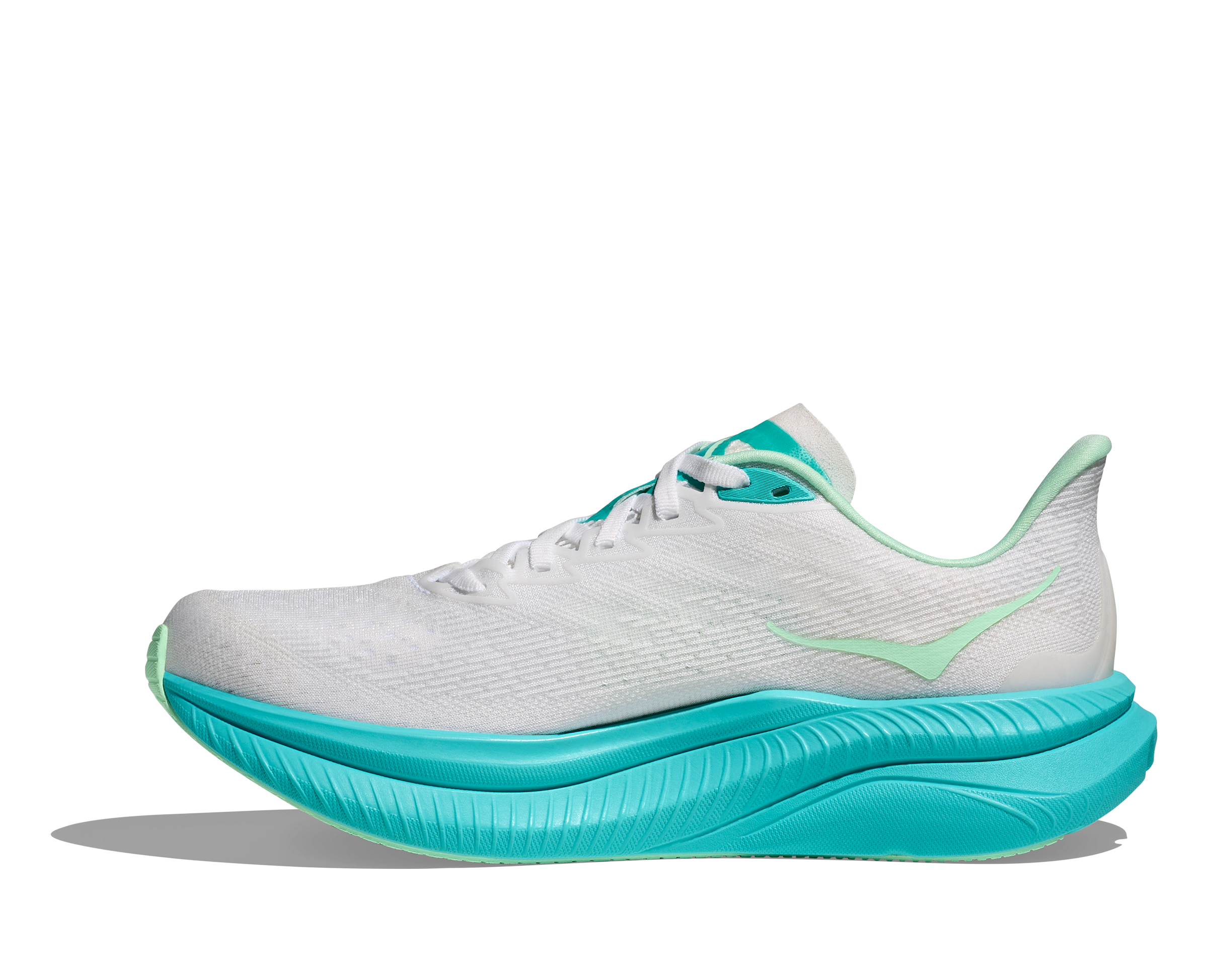 HOKA Women's Mach 6 - WHITE / CIELO BLUE