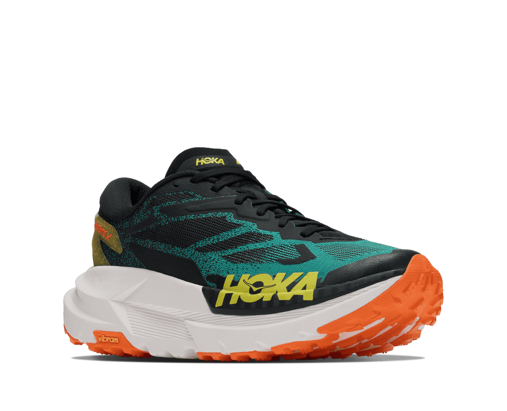 HOKA Men's Mafate X - BLACK / ELECTRIC AQUA