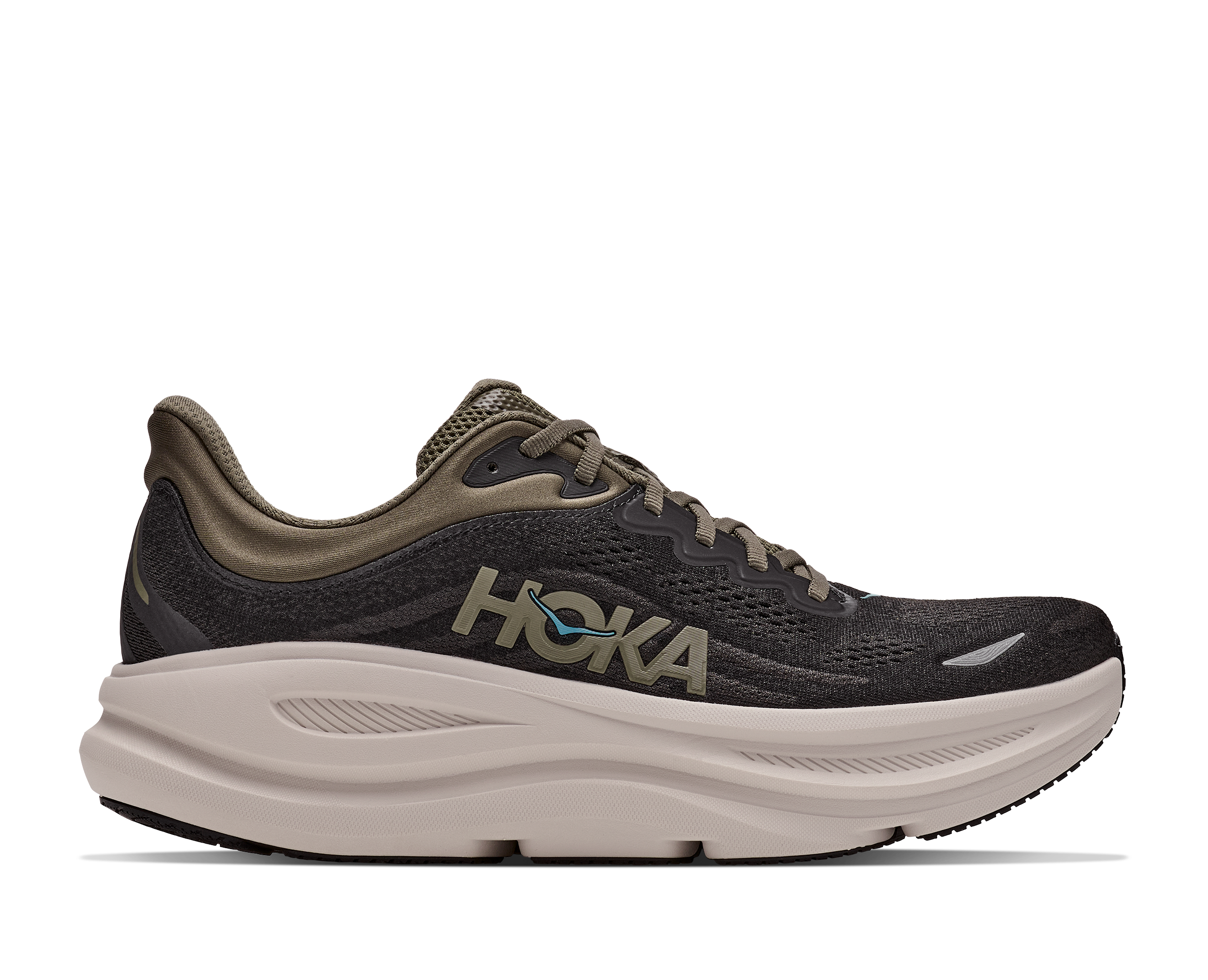 HOKA Men's Bondi 9 - BLACK / RIVER ROCK GREY