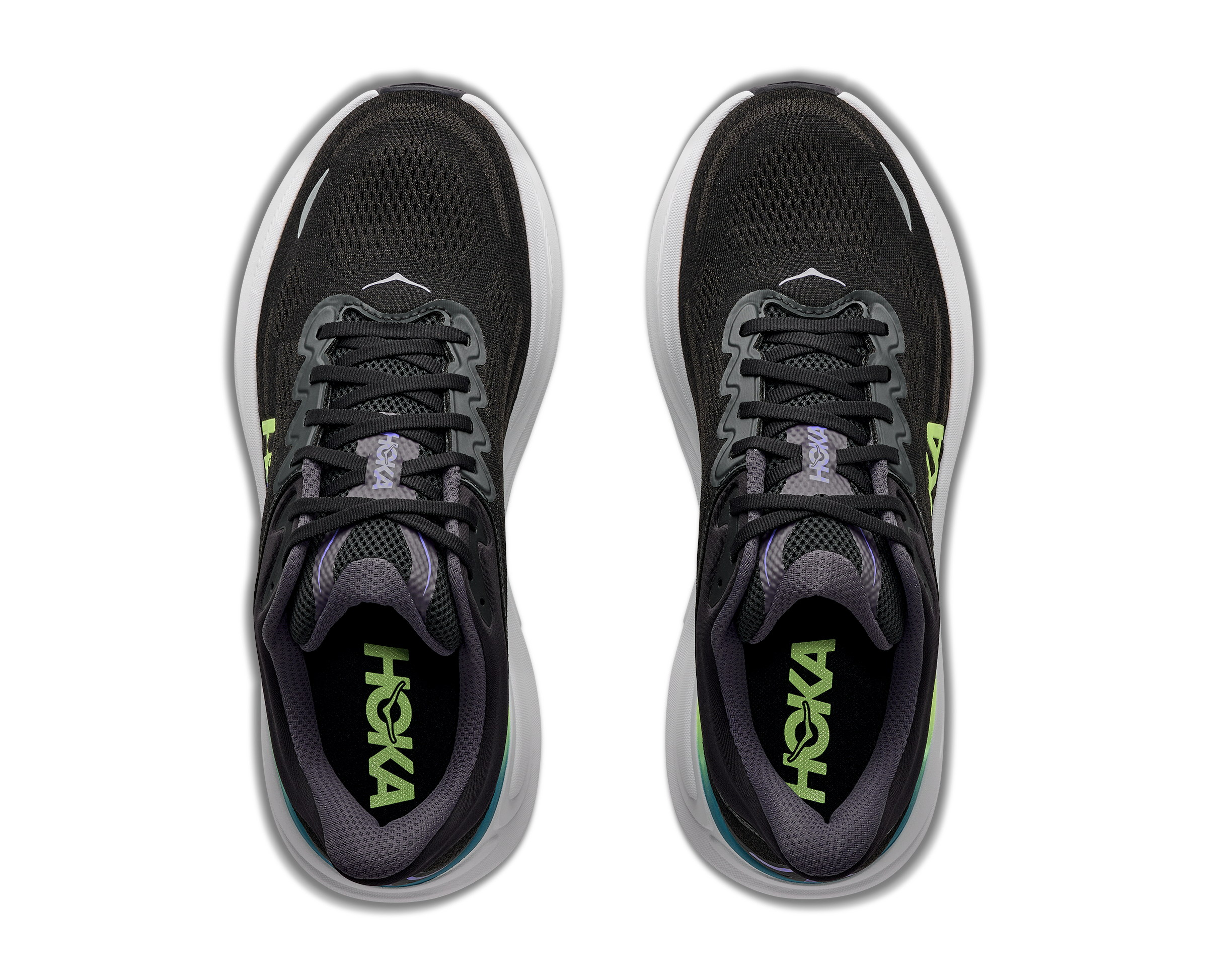 HOKA Men's Bondi 9 - BLACK / NEON YUZU