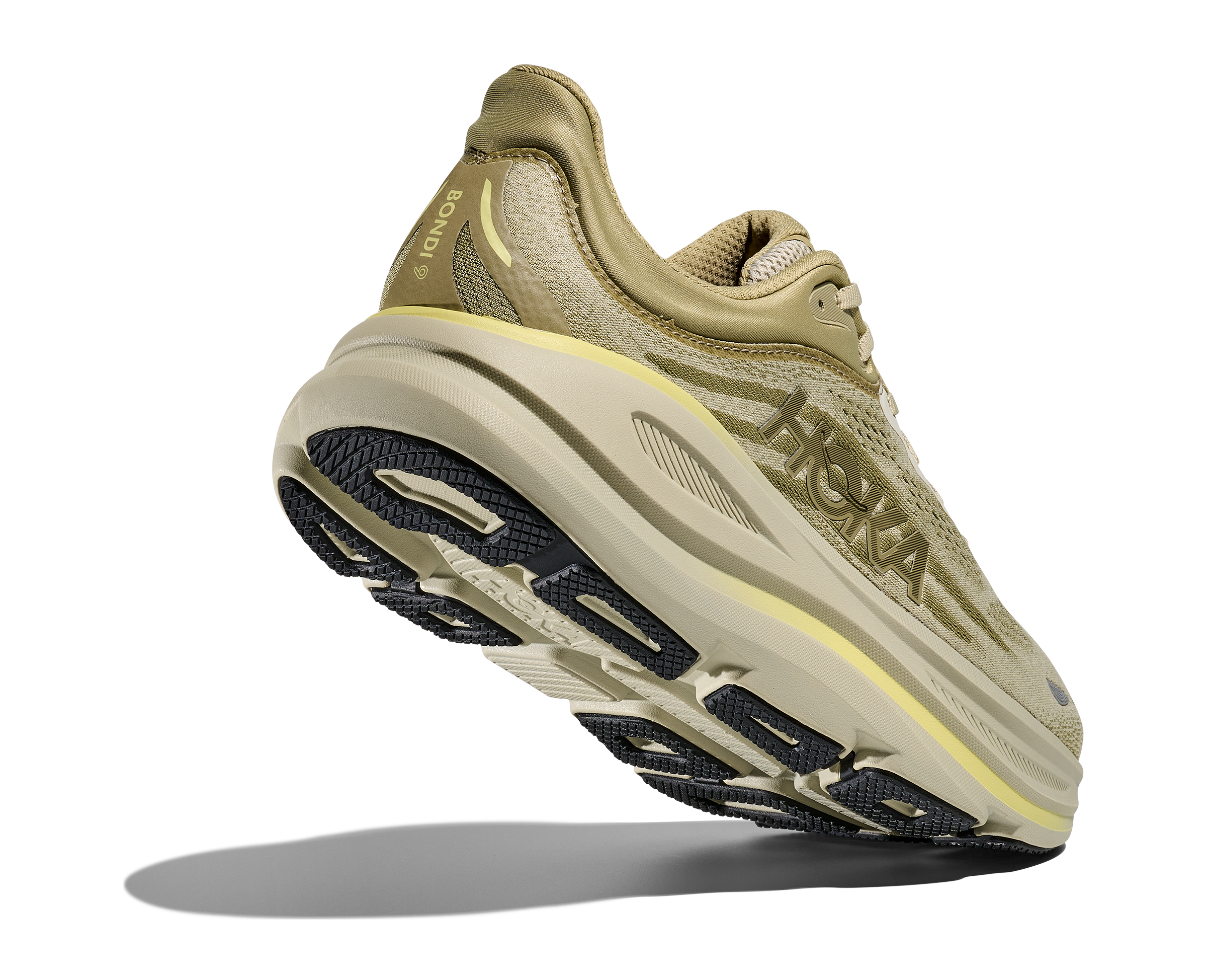HOKA Men's Bondi 9 - GRASSLAND / OYSTER MUSHROOM (Wide)