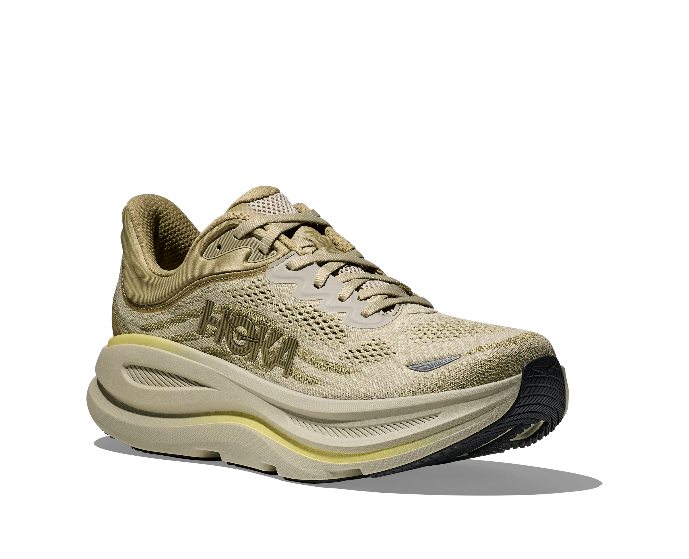 HOKA Men's Bondi 9 - GRASSLAND / OYSTER MUSHROOM (Wide)