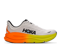 HOKA Men's Bondi 9 - WHITE / NEON TANGERINE