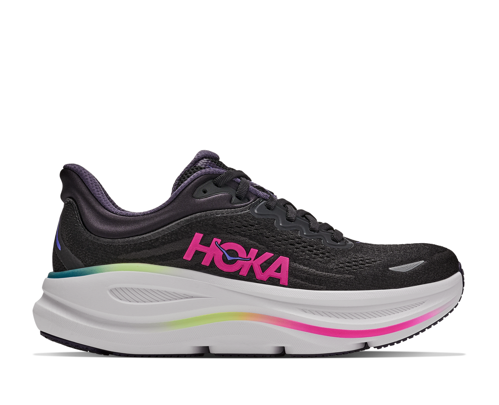 HOKA Women's Bondi 9 - BLACK / NEON DRAGONFRUIT