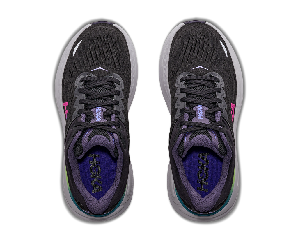 HOKA Women's Bondi 9 - BLACK / NEON DRAGONFRUIT