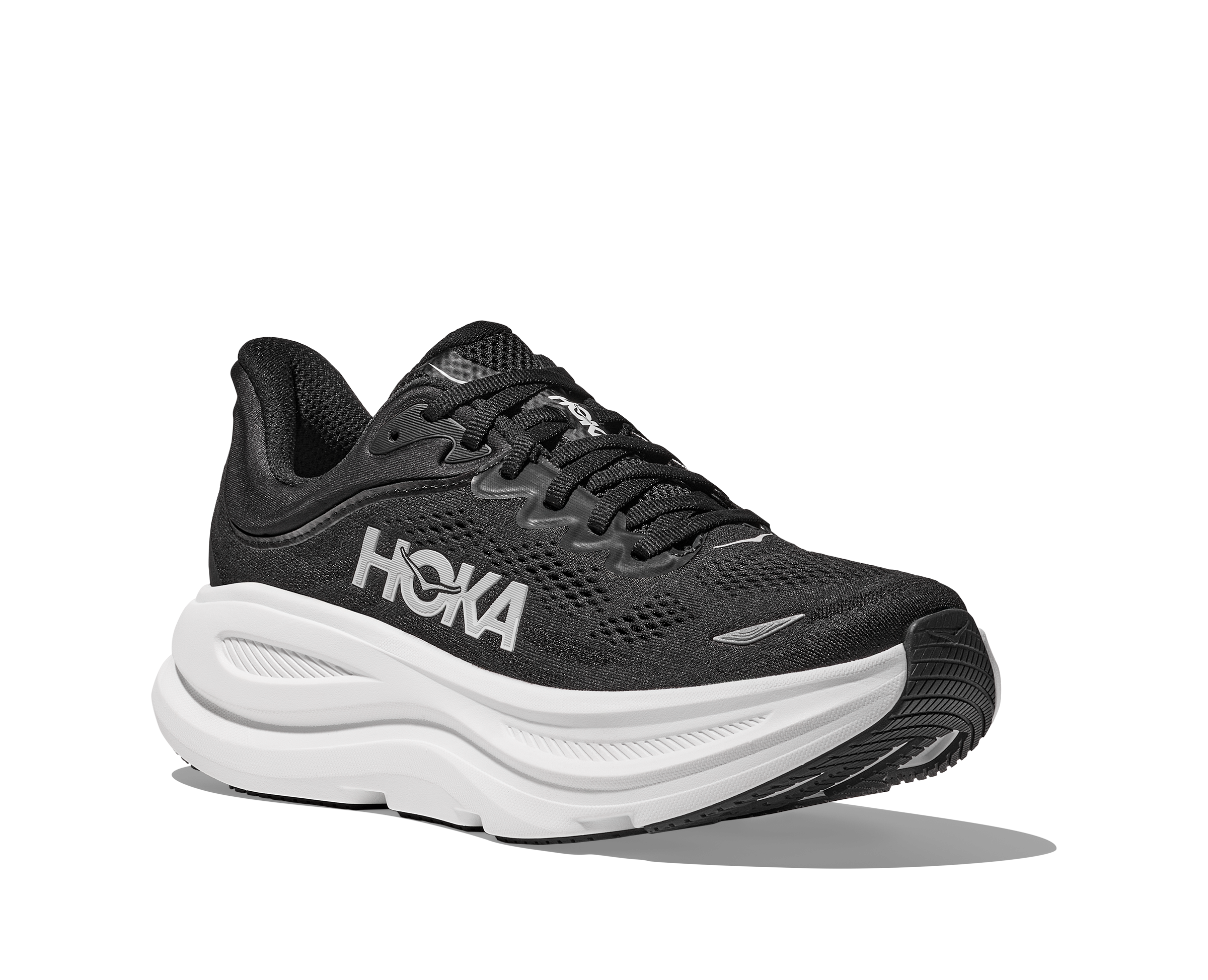 HOKA Women's Bondi 9 - BLACK / WHITE (Wide)