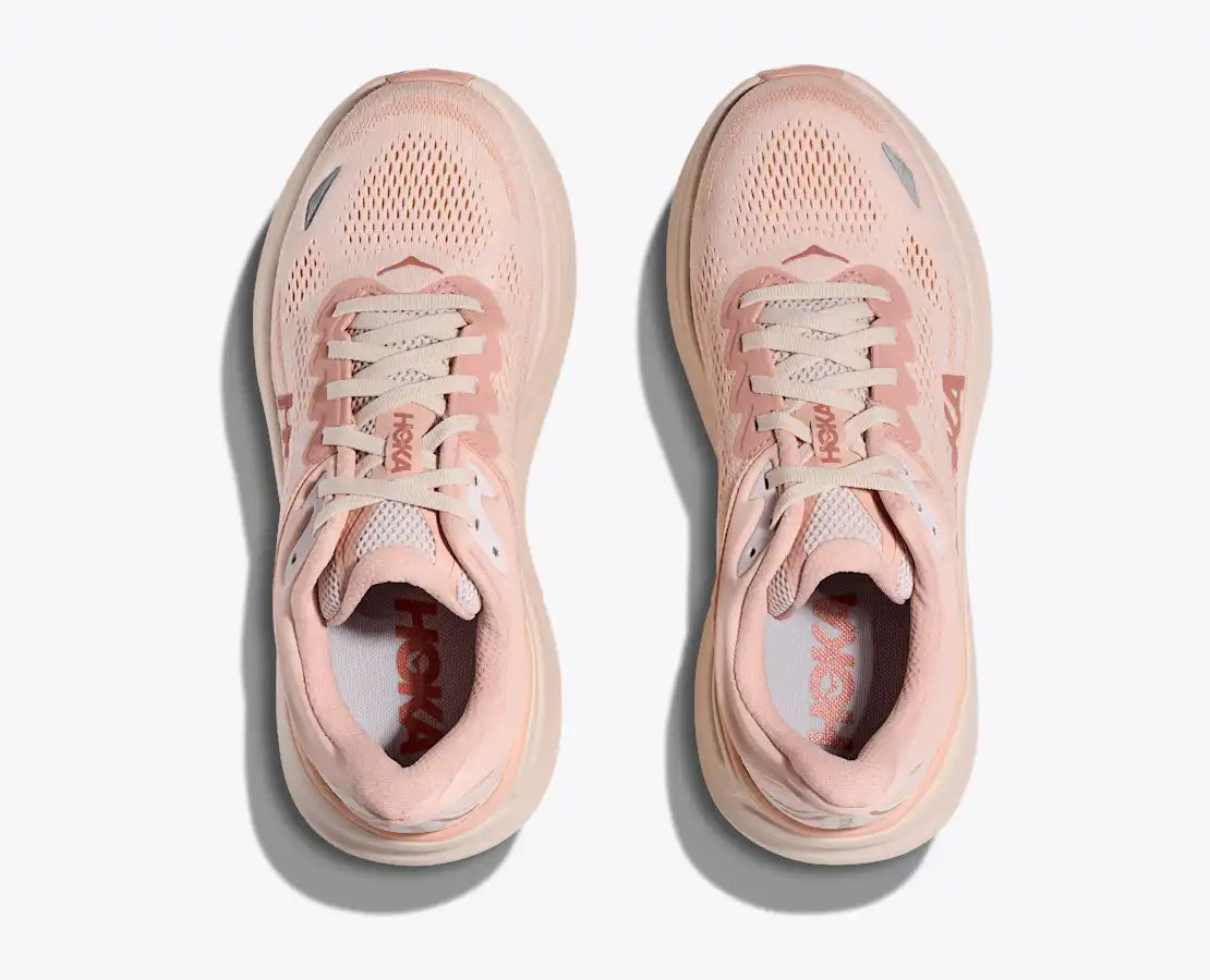 HOKA Women's Bondi 9 - ROSE LATTE / ROSE CREAM (Extra Wide)