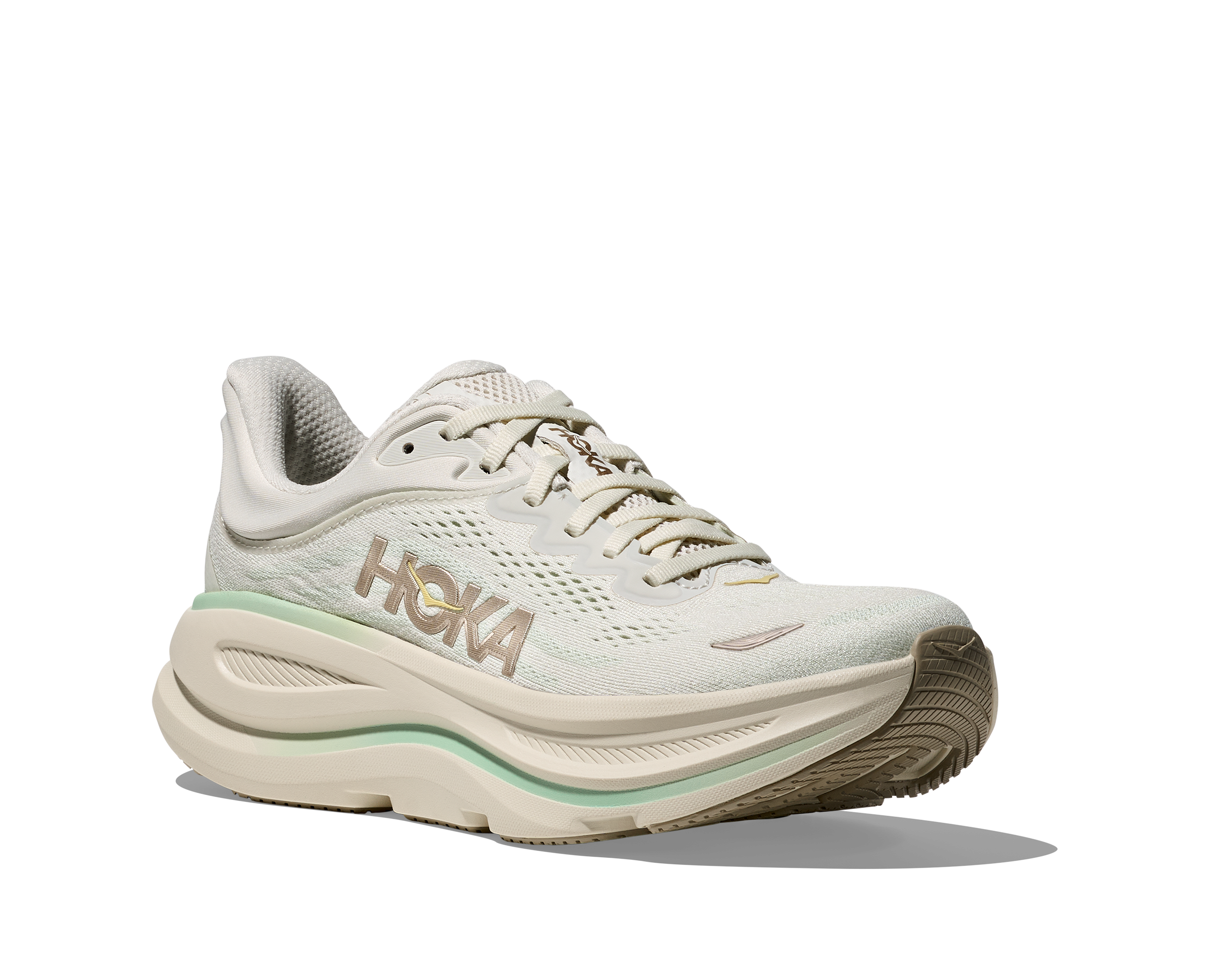 HOKA Women's Bondi 9 - TRUFFLE SALT / SEA GLASS