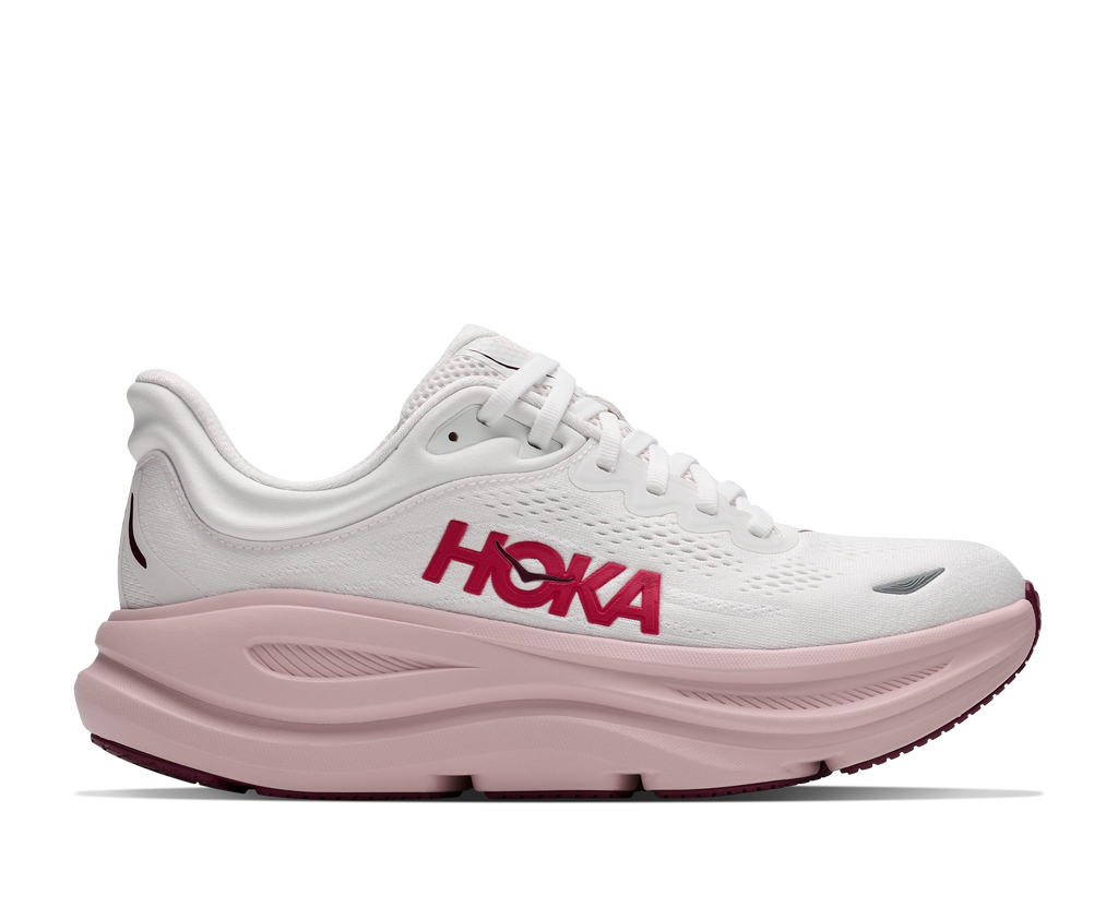 HOKA Women's Bondi 9 - WHITE / PINK OPAL (Wide)