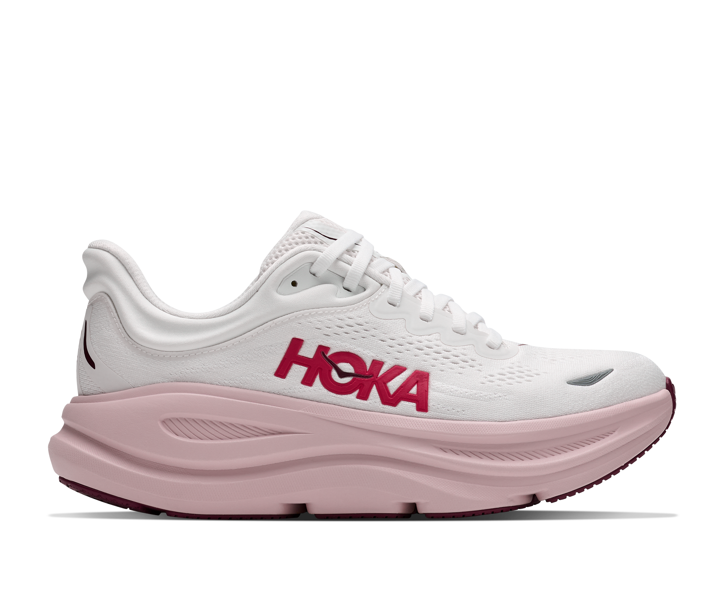 HOKA Women's Bondi 9 - WHITE / PINK OPAL