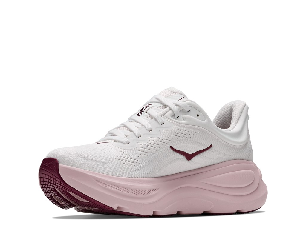 HOKA Women's Bondi 9 - WHITE / PINK OPAL (Wide)