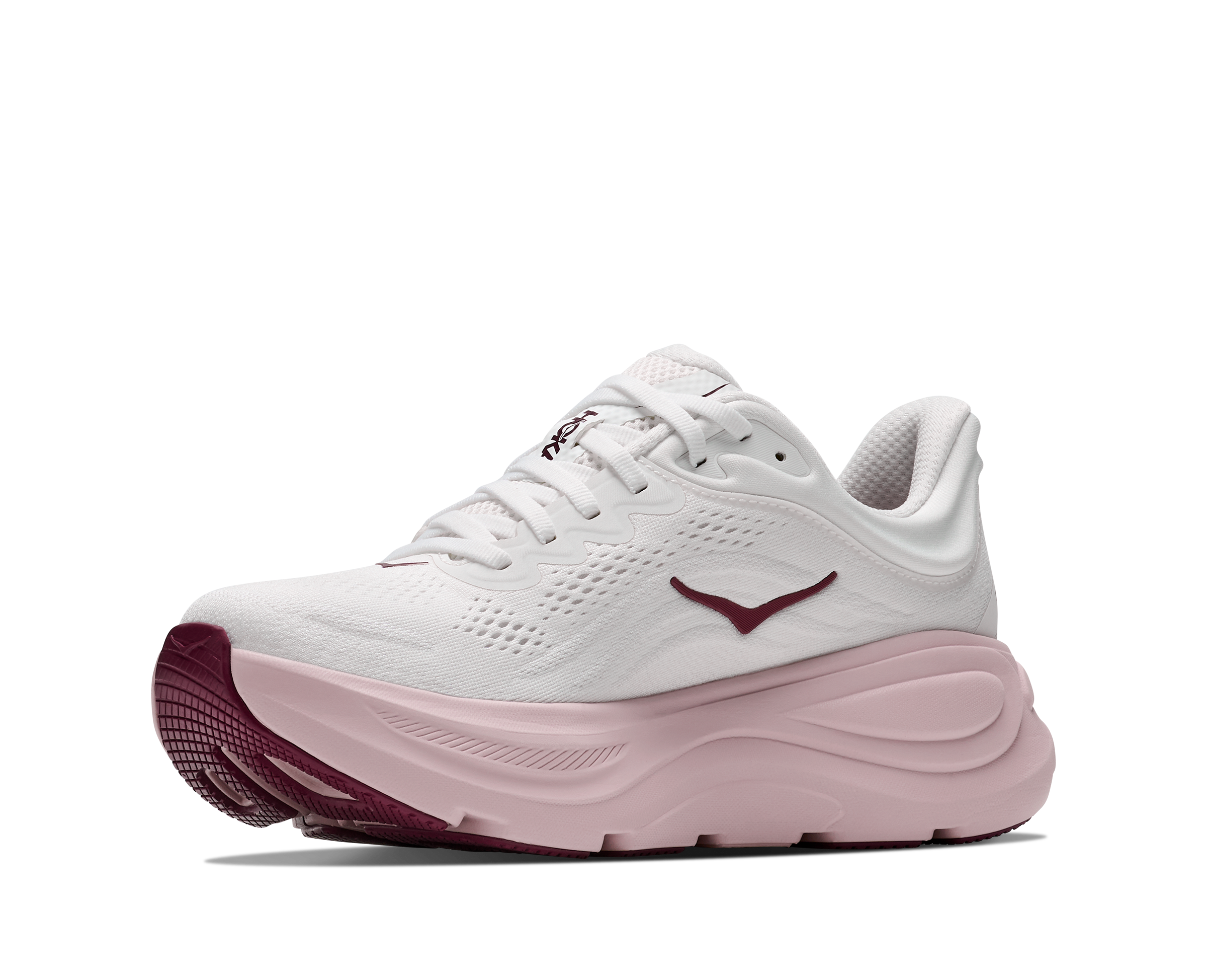 HOKA Women's Bondi 9 - WHITE / PINK OPAL (Wide)