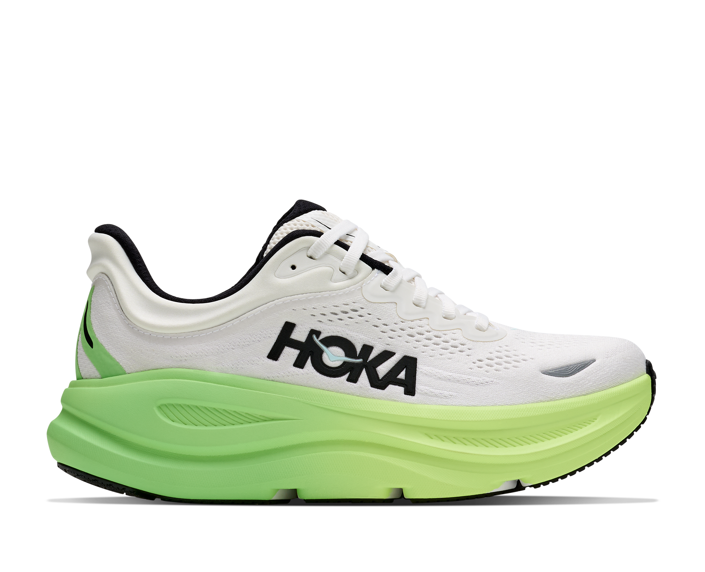 HOKA Women's Bondi 9 - WHITE / TART APPLE