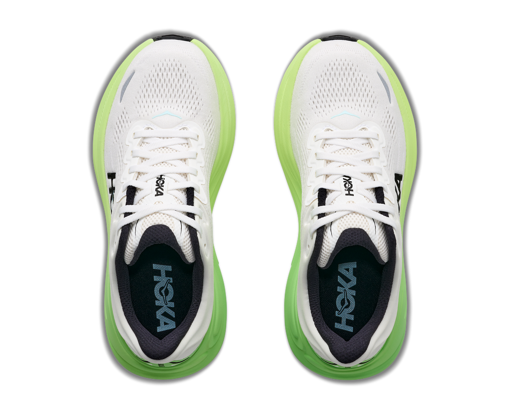 HOKA Women's Bondi 9 - WHITE / TART APPLE