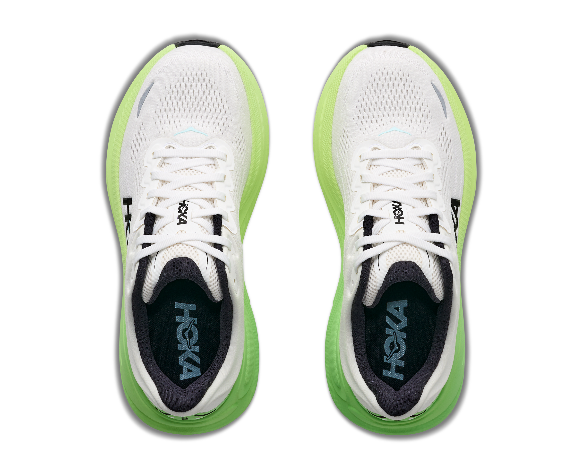 HOKA Women's Bondi 9 - WHITE / TART APPLE