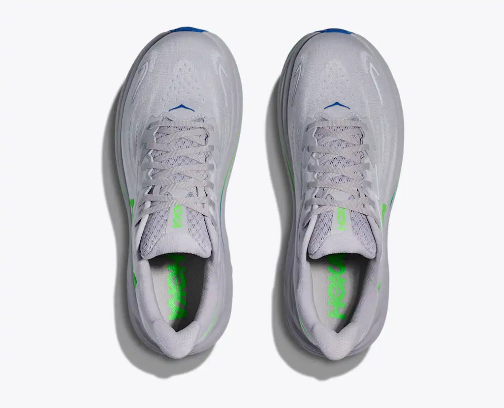 HOKA Men's Clifton 10 - ASH GREY / NEON GREEN