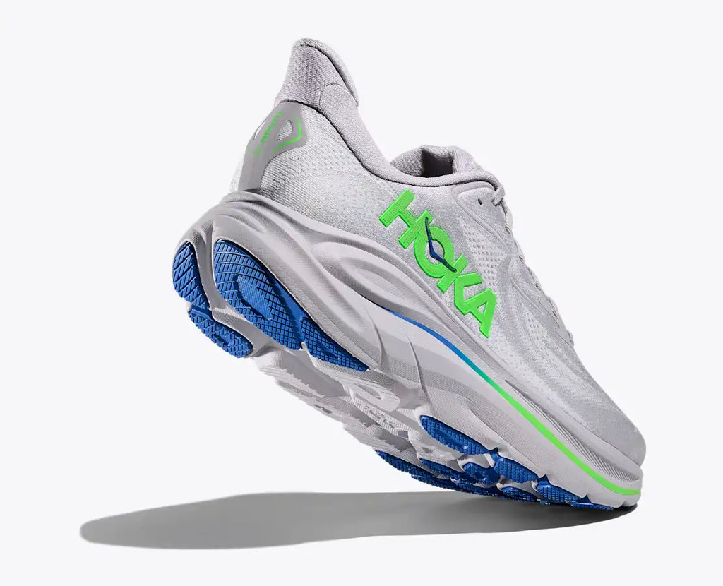 HOKA Men's Clifton 10 - ASH GREY / NEON GREEN