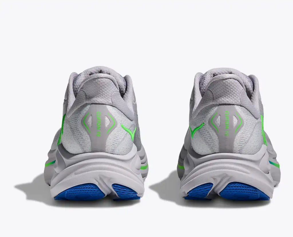HOKA Men's Clifton 10 - ASH GREY / NEON GREEN