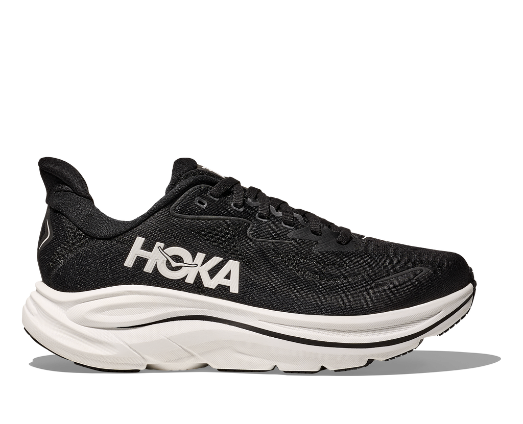 HOKA Men's Clifton 10 - BLACK / WHITE (Wide)