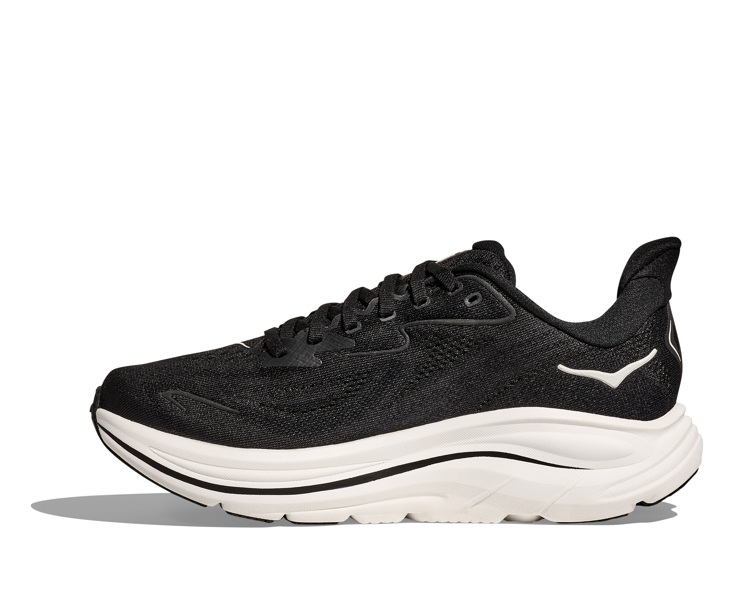 HOKA Men's Clifton 10 - BLACK / WHITE (Wide)