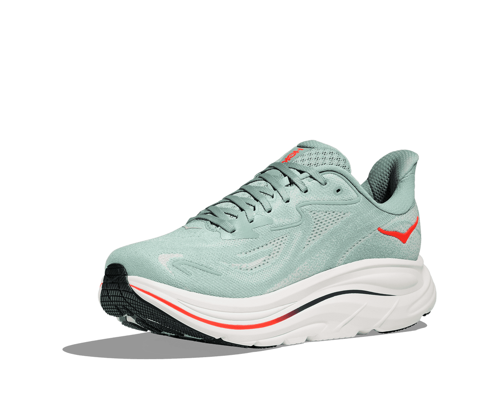 HOKA Men's Clifton 10 - SAGE / NEON FLAME